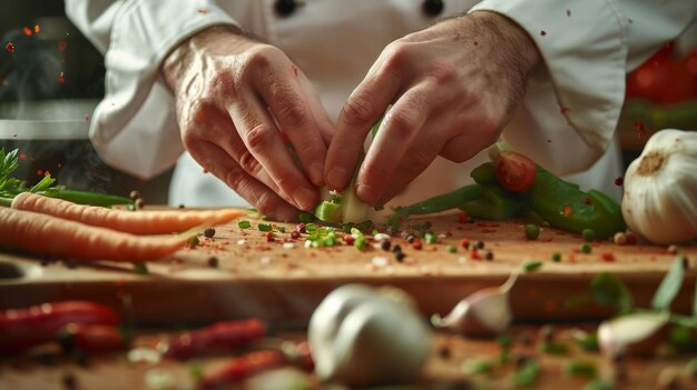 Kucharz przygotowujący potrawę
